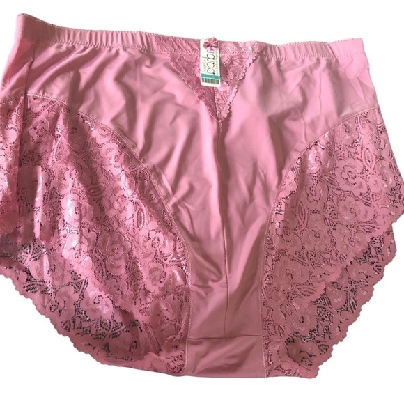 Barbara Lingerie Lot of 2 Full Coverage Lacy Panties 5XL Plus Size Taupe/Pink - Picture 2 of 7